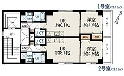 JR総武線 千葉駅 徒歩15分の賃貸マンション 2階1LDKの間取り