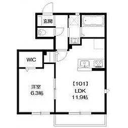 メゾン　ド　パルフェ　Ｃ 1階1LDKの間取り