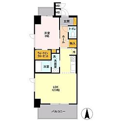 フロンティア・コンフォート研究学園 2階1LDKの間取り