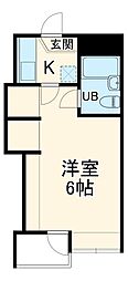 西武新宿線 航空公園駅 徒歩9分の賃貸マンション 1階1Kの間取り
