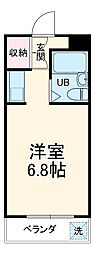 名古屋市営名城線 西高蔵駅 徒歩9分の賃貸マンション 2階ワンルームの間取り
