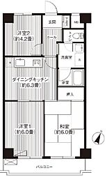 JR山手線 田端駅 徒歩13分の賃貸マンション 4階3DKの間取り