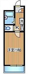 西武池袋線 保谷駅 徒歩14分の賃貸アパート 1階1Kの間取り