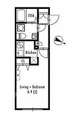 ＧＲＡＮ　ＰＡＳＥＯ　代々木 4階1Kの間取り