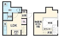 名古屋市営東山線 本山駅 徒歩6分の賃貸アパート 1階ワンルームの間取り