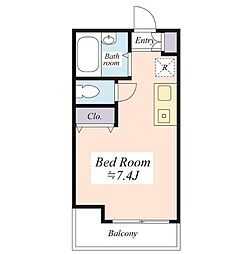 プランドール鶴見 2階ワンルームの間取り