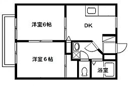 東急田園都市線 梶が谷駅 バス7分 上野川下車 徒歩3分の賃貸アパート 1階2DKの間取り