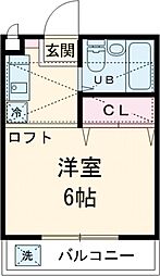 エスペランス喜多見 2階1Kの間取り