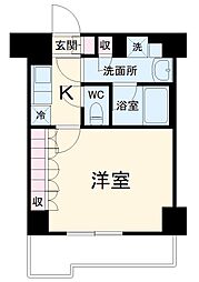 JR横須賀線 武蔵小杉駅 徒歩13分の賃貸マンション 1階1Kの間取り