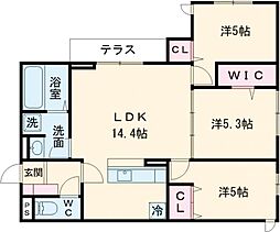 セレスティア南烏山 1階3LDKの間取り