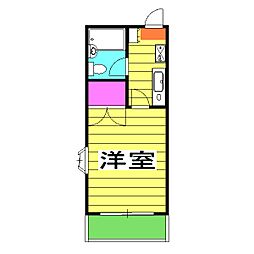 JR埼京線 北赤羽駅 徒歩8分の賃貸マンション 2階1Kの間取り