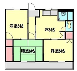 シャトー酒匂 3DKの間取図画像