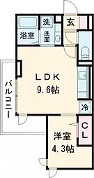 京王線 千歳烏山駅 徒歩23分の賃貸アパート 3階1LDKの間取り