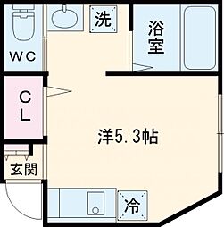 アイ中野 1階ワンルームの間取り