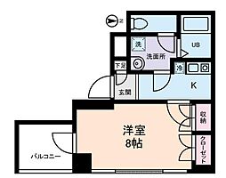 小宮ビル 9階1Kの間取り