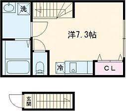 ＣＯＲＤＥＡ北小岩 2階ワンルームの間取り