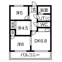 間取図画像 3DK
