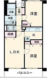 ＵＵＲコート白鷺 3階2LDKの間取り