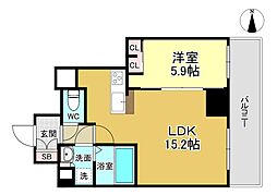 Osaka Metro御堂筋線 江坂駅 徒歩8分の賃貸マンション 2階1LDKの間取り