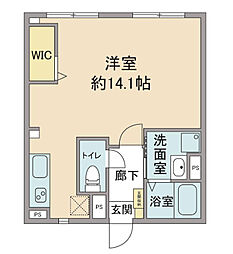 サンアヴェニュー 1階ワンルームの間取り