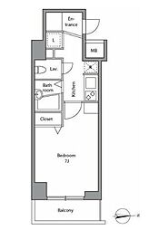 レジディア上落合 3階1Kの間取り