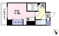 ラフィーヌ・南流山 2階ワンルームの間取り