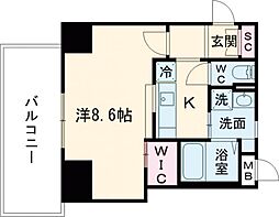 東京メトロ丸ノ内線 新中野駅 徒歩4分の賃貸マンション 2階1Kの間取り