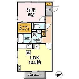 JR総武線 西船橋駅 徒歩12分の賃貸アパート 1階1LDKの間取り