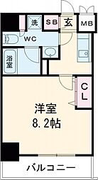 アーバンパーク綾瀬 6階1Kの間取り