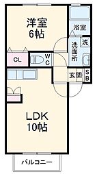 つくばエクスプレス 流山おおたかの森駅 徒歩20分の賃貸アパート 3階1LDKの間取り