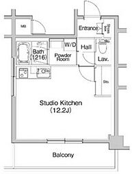 コンフォリア赤羽岩淵 9階ワンルームの間取り