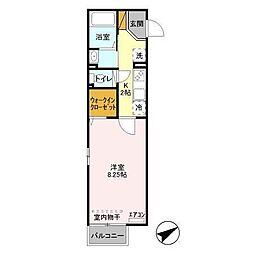 Ｍｏｎａｒｉｅ　ａｋｉ 2階1Kの間取り