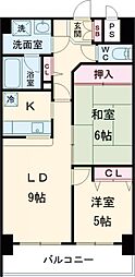 東武東上線 大山駅 徒歩10分の賃貸マンション 14階2LDKの間取り