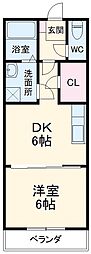 名古屋市営東山線 今池駅 徒歩7分の賃貸マンション 3階1DKの間取り