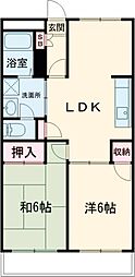 東府中レジデンス 2階2LDKの間取り