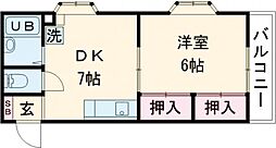 メゾンいずみ 3階1DKの間取り