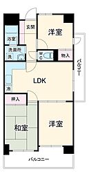アーバンパーク行徳 5階3DKの間取り