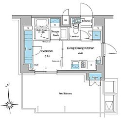 ルフォンプログレ中野坂上 6階1DKの間取り