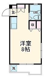 名古屋市営鶴舞線 植田駅 徒歩12分の賃貸マンション 4階ワンルームの間取り