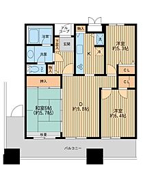 リバーサイド隅田セントラルタワーパレス 23階3DKの間取り
