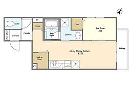 RAFFINE REGALO 101 1階1LDKの間取り