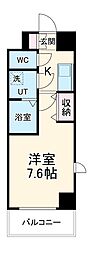 名古屋市営東山線 新栄町駅 徒歩11分の賃貸マンション 3階1Kの間取り