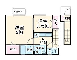 スマートＦII 2階2SKの間取り
