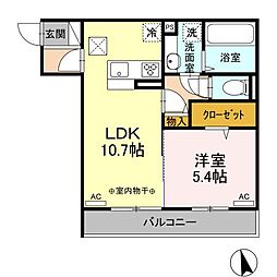 sanctuary court(サンクチュアリ コート） 1階1LDKの間取り