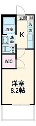 プランドール中浦和 2階1Kの間取り