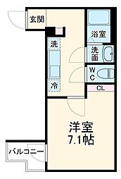 カインドネス東みずほ台 1階1Kの間取り