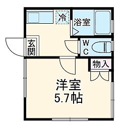 ユーハウス 1Kの間取図画像
