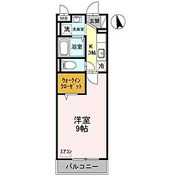 東武伊勢崎線 越谷駅 徒歩19分の賃貸アパート 3階1Kの間取り