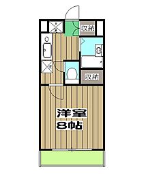 エスパシオ澤田 4階1Kの間取り