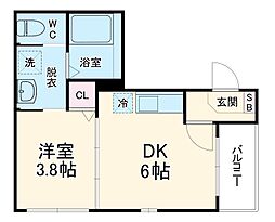 名古屋市営名城線 黒川駅 徒歩7分の賃貸アパート 1階1DKの間取り